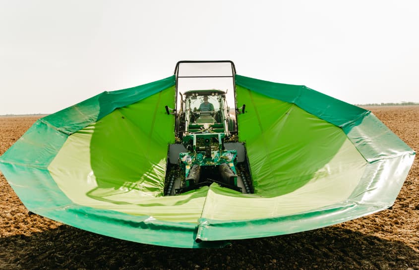 a tractor with mixed pg vibrator and umbrella